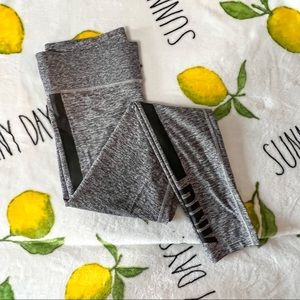 VS PINK grey full length black stripe yoga leggings  S